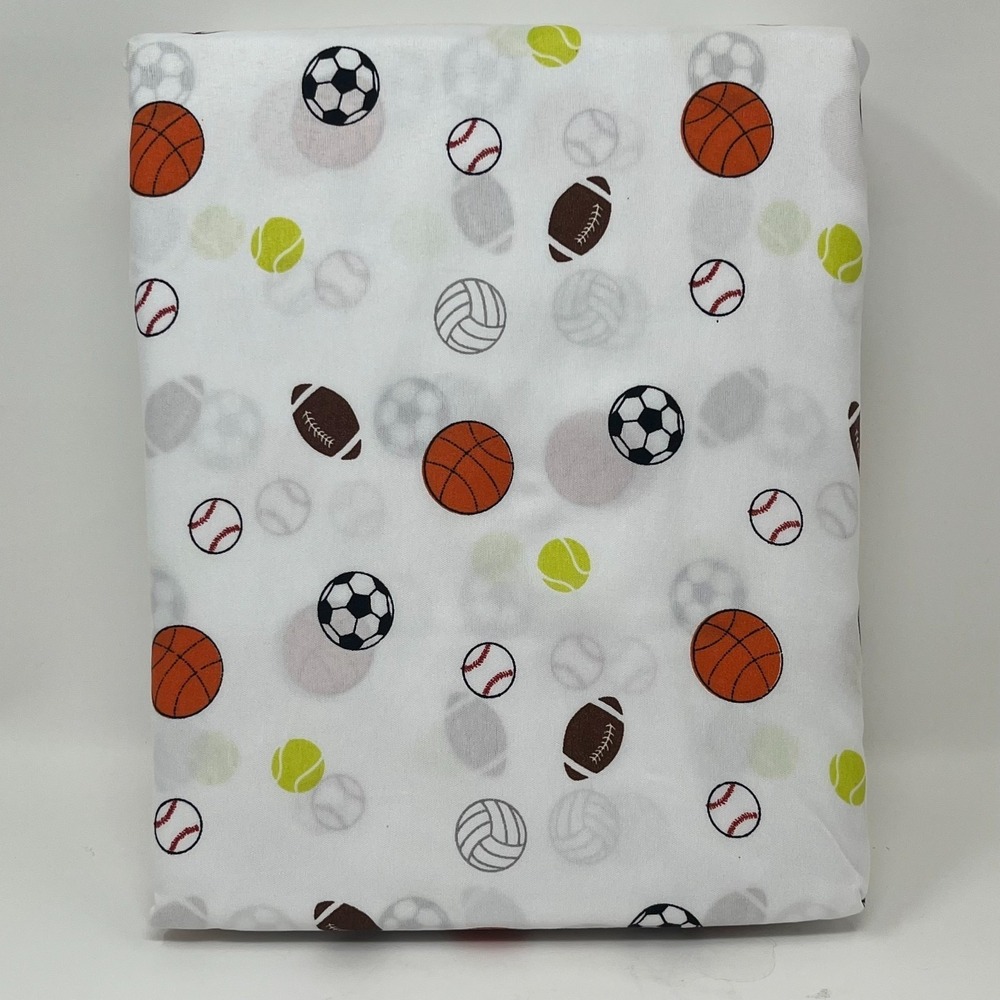 Cloud Company Sheet Set Kids Twin White Sports Basketball Football NEW